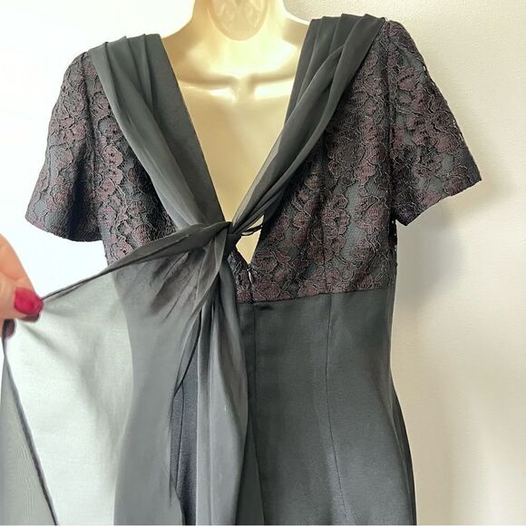 Donna Ricco Vintage Lace Top Sheer Tie in Back Dress Size 10 - Picture 4 of 6